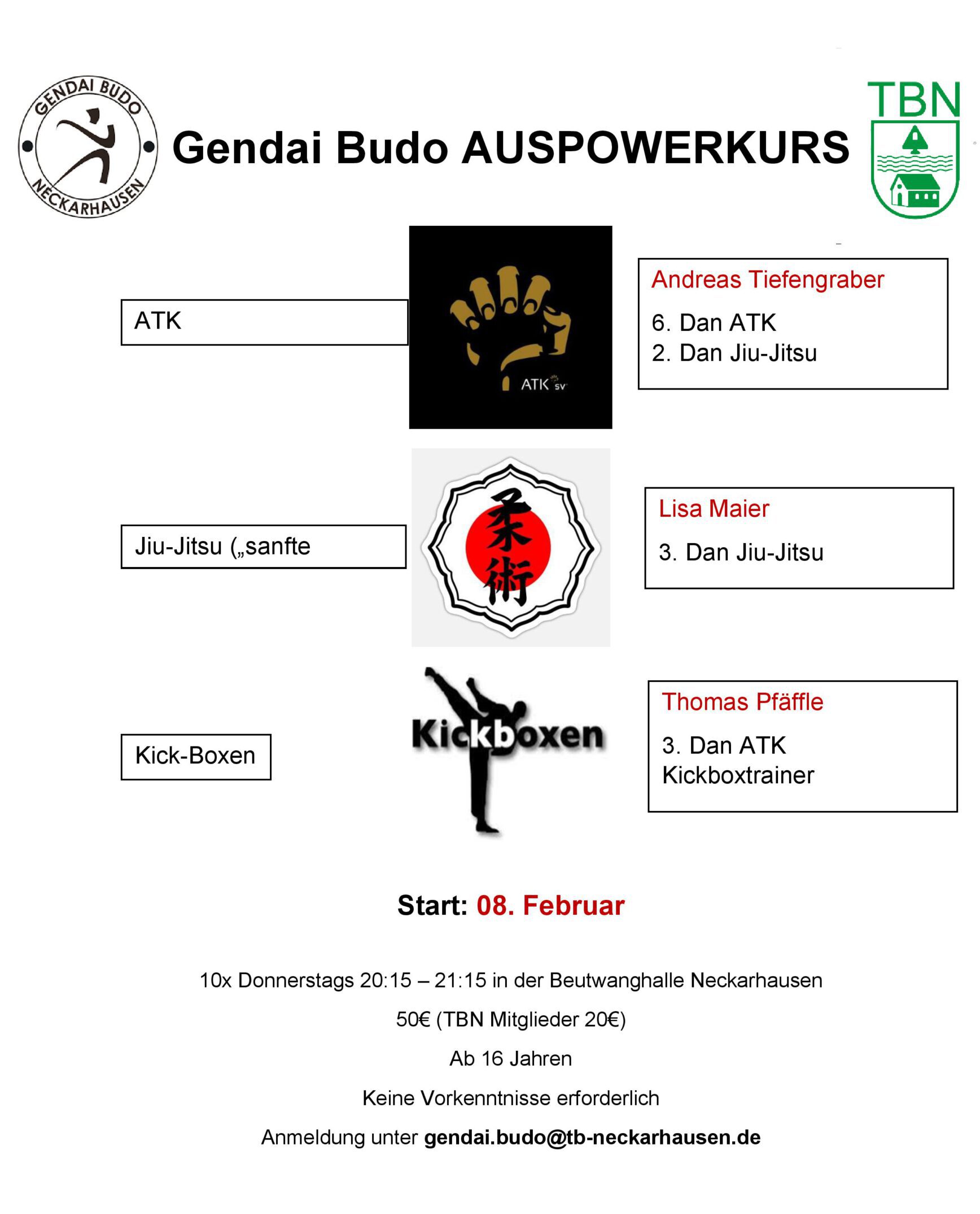 Gendai Budo Auspowerkurs - Start: 08. Februar 2024