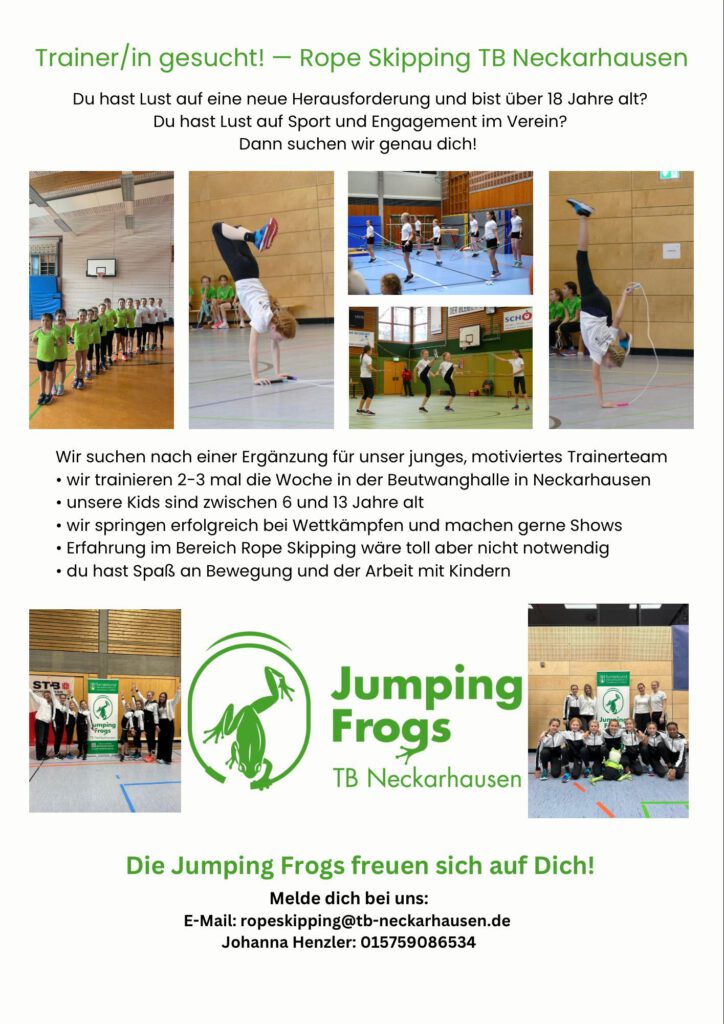 Trainer:in für Rope Skipping gesucht