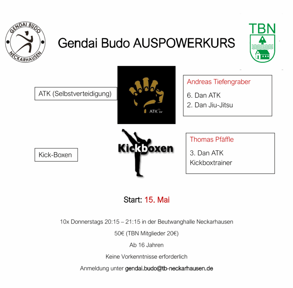 Gendai Budo Auspowerkurs ab Mai