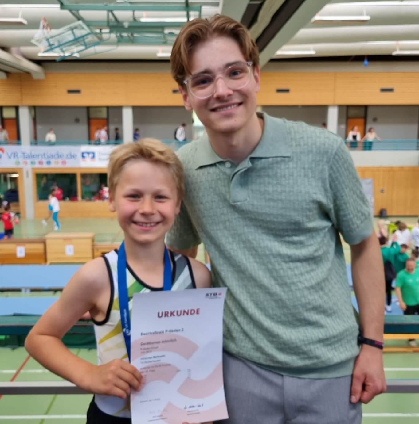 Johannes Markowitz mit Trainer Mike Wurster Johannes Markowitz mit Trainer Mike Wurster