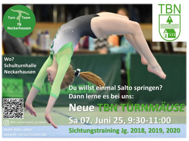 Einladung zum Sichtungstraining Leistungsturnen weiblich am 07. Juni