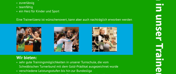 Trainer:in im Gerätturnen weiblich gesucht Trainer:in im Gerätturnen weiblich gesucht