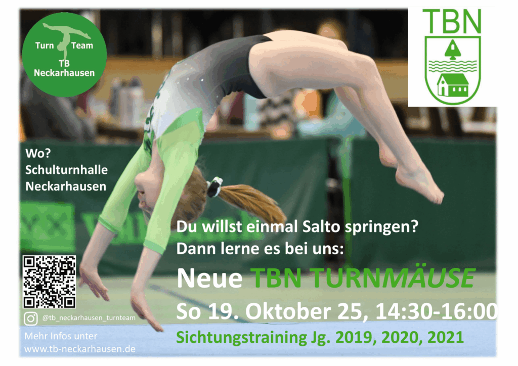 Einladung zum Sichtungstraining Leistungsturnen weiblich am 19. Oktober