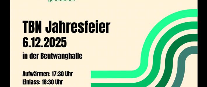 Einladung zur TBN-Jahresfeier am 06. Dezember