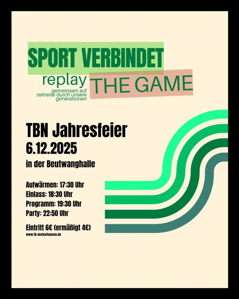 Einladung zur TBN-Jahresfeier am 06. Dezember