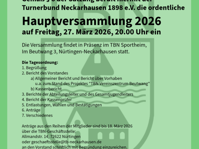 Einladung zur Hauptversammlung