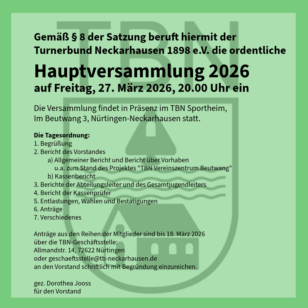 Einladung zur Hauptversammlung am 27.03.2026