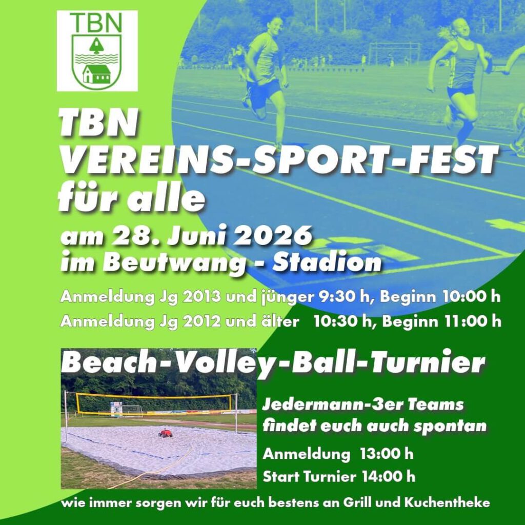 Herzliche Einladung zum Vereinssportfest am 28. Juni 2026