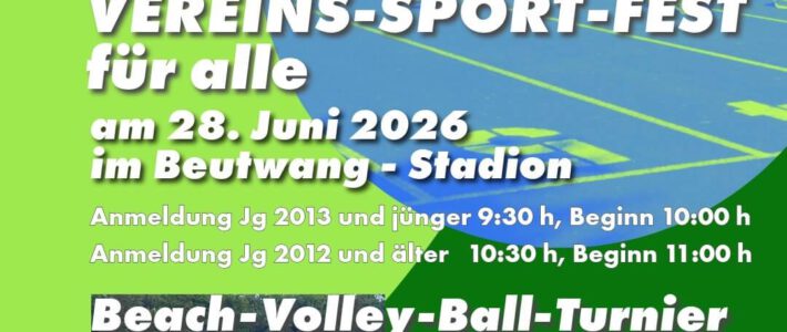 Herzliche Einladung zum Vereinssportfest am 28. Juni 2026