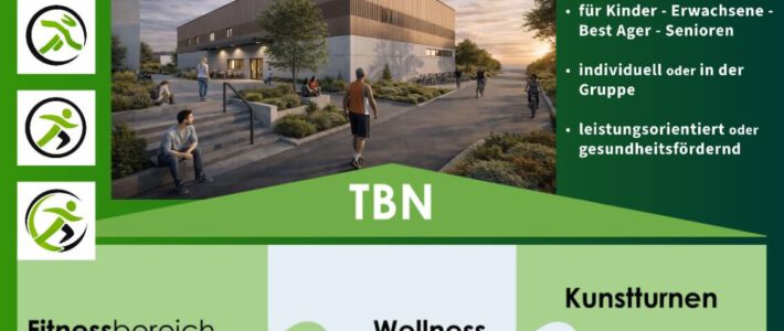 Einladung zum zweiten Infoabend des TBN am 26. Juni 2026 – alle Infos zum Projekt Vereins-Sport-Zentrum