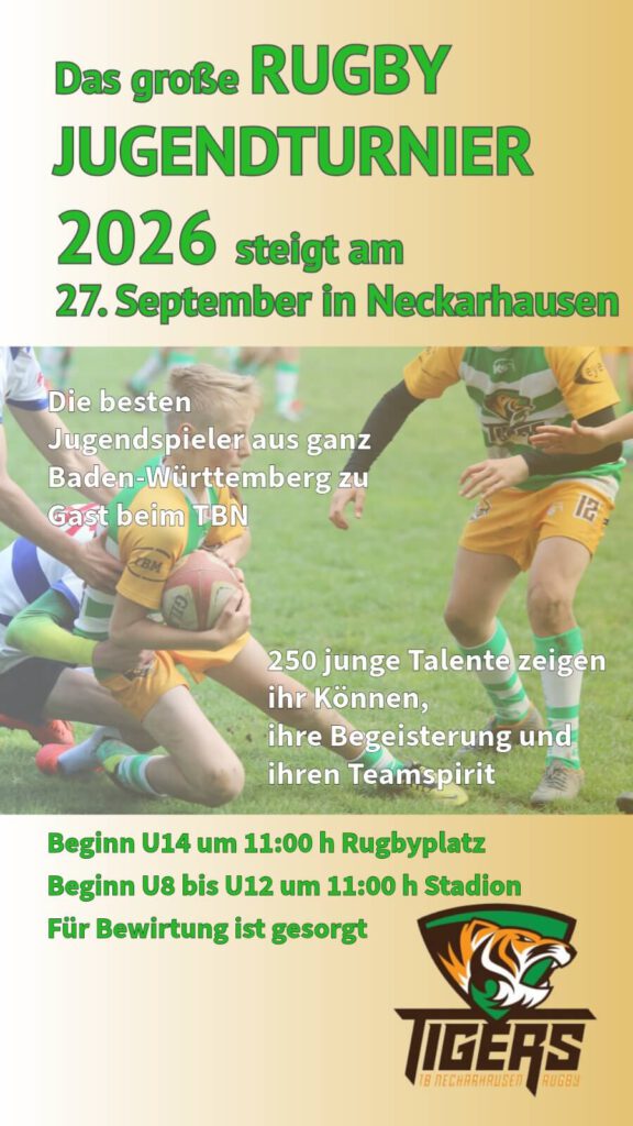 Die besten Rugby-Jugenspieler aus Baden-Württemberg am 27.09.2026 zu Gast beim TBN