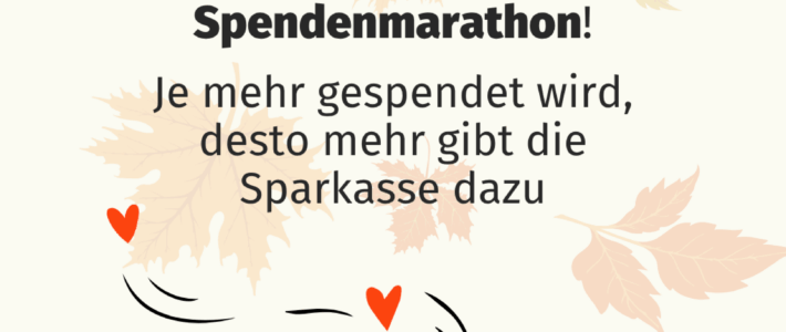 Mach mit beim Spendenmarathon von WirWunder und unterstütze den TBN! Mach mit beim Spendenmarathon von WirWunder und unterstütze den TBN!